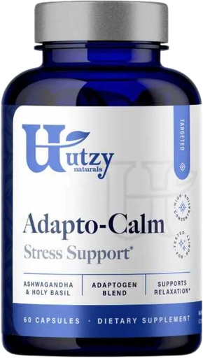 [BRSROBL6B4JRM2DG] Utzy Naturals Adapto-Calm | Stress Support Formel | mit Ashwagandha, Tulsi Holy Basil und Passionflower | 60 Kapseln