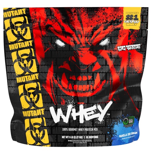 [BRSWIGALBINBEDQ7] Mutant Whey – 100% Whey Protein Powder Shake, Gourmet Taste, 22g of Protein, Fast Absorbing, Easy Digesting, 5lbs - Vanilla Ice Cream