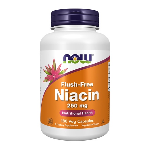 [BRSWIY32BQPQ433M] NOW Foods Supplements, Niacin (Vitamin B-3) 250 mg, Flush-Free, Nutritional Health, 180 Veg Capsules