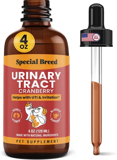 [BRSRAZA3DEIRS2TO] Special Breed Urinary Tract Infection Treatment for Cats and Dogs - Cranberry UTI Supplement, Kidney and Bladder Support, 4 oz