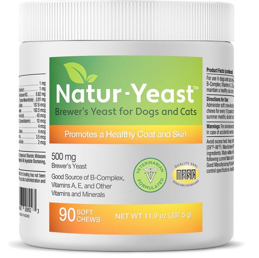 [BRSW2YIDDEFA2A37] Green Pets Organics Natur-Yeast Brewer's Yeast for Dogs and Cats - Supports Immune System & Digestion, Promotes Healthy Skin & A Glossy Coat, 90 Soft Chews