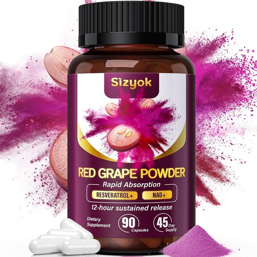 [BRSRAGL5C4CGOFLA] Piceid Resveratrol Supplement and NAD+ Cell Regenerator, Ultra High Purity & Bioavailable, Support Heart Health, Blood Flow, Cellular Energy Production & Metabolism, Red Grape Powder, 45 Day Supply-77