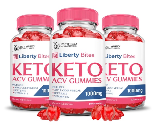 [BRSRAEIFAEPQ2CDL] (3 Pack) Liberty Bites Keto ACV Gummies Advanced Formula 1000MG Libertybites Keto Gummies Apple Cider Vinegar Formulated with Pomegranate Beet Juice Powder B12 Vegan Non GMO 180 Gummys