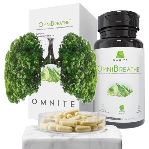 [BRSW2HQKOECWGC35] OMNIBREATHE Respiratory Wellness Lung Supplement, Quit Smoking Aid Support Quit Smoking, Lungs Detox for Smokers, with Mullein Leaf Extract for Lungs Clear Mucus,60 Veg Capsules