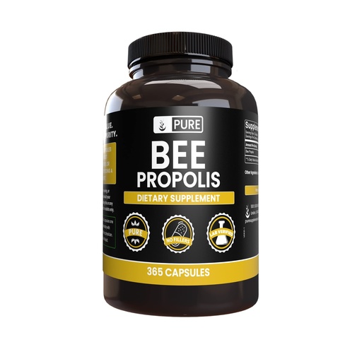 [BRSW2GQ6CEBBYYD4] PURE ORIGINAL INGREDIENTS Bee Propolis (365 Capsules) No Magnesium or Rice Fillers, Always Pure, Lab Verified