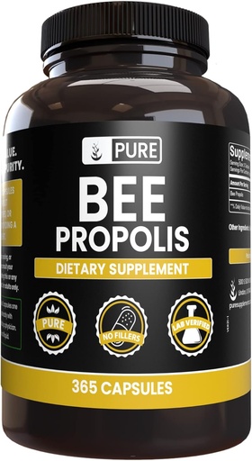 [BRSW2GQ6CEBBYYD4] PURE ORIGINAL INGREDIENTS Bee Propolis (365 tobolek) No hořčík nebo rýžové plnidla, Vždy čisté, Laboratorní ověřené