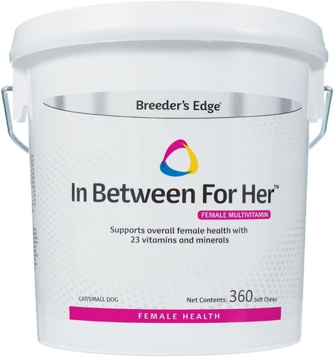 [BRSW2ZLYAUMQM23P] Breeder's Edge in Between for Her, Daily Multivitamin for Breeding Dogs and Cats, Fills Nutritional Gaps, and Supports Moms in Between Breeding, 360 ct Cat & Small Dog