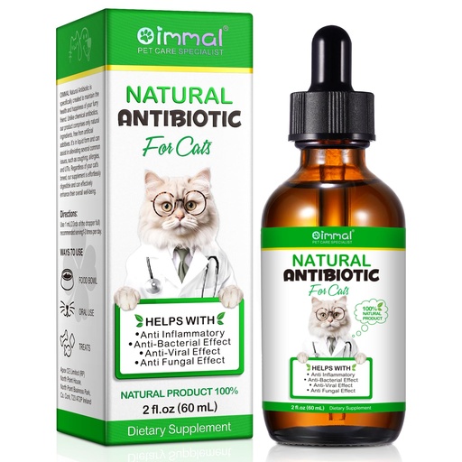 [BRSROHAZCMHG23DD] Antibiotics for Cats, Natural Antibiotic Pet Supplements Supports Immune & Cats Allergy Relief, Cat Multivitamin UTI Drops for All Ages & Breeds of Cat, Chicken Flavour - 2 Fl Oz / 1 Pack