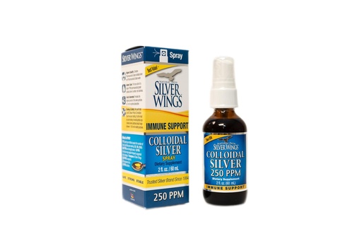 [BRSWIZTQDF5WGELK] Natural Path Silver Wings Colloidal Silver Liquid - Enhanced Immune Support Supplement - 250ppm (1250mcg) - 2oz Spray