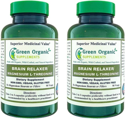 [BRSWYZAYCF5GEF3O] Green Organic Supplements Magnesium L-Threonine 90 VCaps (Pack of 2)