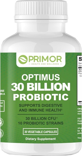 [BRSROGIEOFYAYAIU] 30 Billion Probiotics – 10 Strains | Vegan, Non-GMO | Healthy Gut - Supports Digestive – Occasional Constipation, Diarrhea, Gas & Bloating. for Women & Men | 30 Count