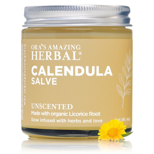 [BRSWYCA5DF5AEGQ2] Calendula Salve, Calendula Cream, Drawing Salve, Calendula Ointment, Coconut Free Beeswax Skin Salve made with Organic Calendula and Licorice Root, Ora's Amazing Herbal, 4 oz