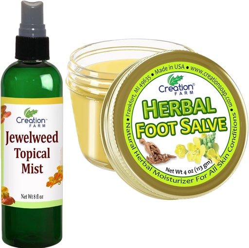 [BRSRMFA2B4PWCEQ6] Jewelweed Topical Mist 8 Oz and Herbal Foot Salve 4 Oz - Solutions for Itch to Make it Easier to Enjoy The Everyday