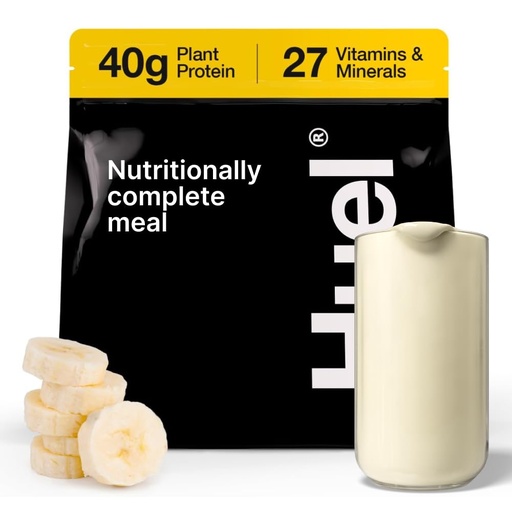 [BRSRMFD7OAAQKD3X] Huel Black Edition , Banana 40g Vegan Protein Powder , repas alimentaire complet 27 vitamines et minéraux, sans gluten , 17 portions non inclus pour réduire le plastique