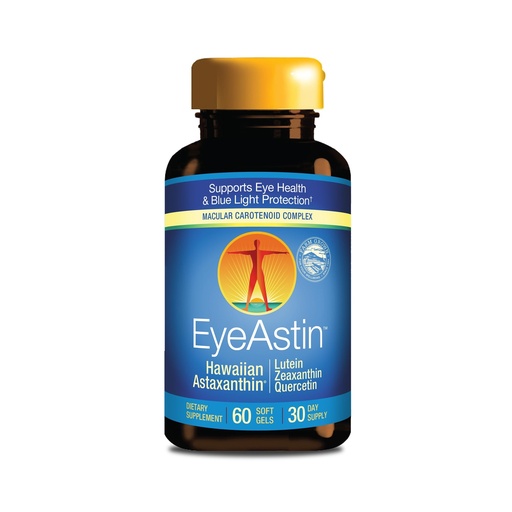 [BRSWIYL3CUDRAD3O] EyeAstin, BioAstin Hawaiian Astaxanthin with Lutein & Zeaxanthin, Supports Eye Health Naturally, 60 Count