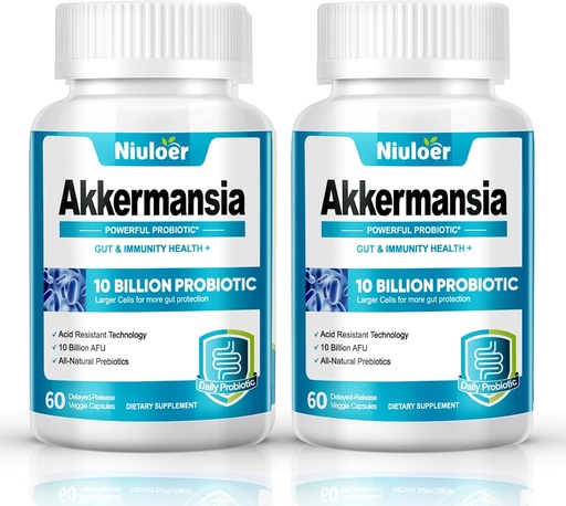 [BRSRAZYQPMNBEGTG] Akkermansia probiotic, GLP- 1 Probiotics for Women & Men - 10 milliárd AFU + Organic Prebiotics, Digestive, Gut, Immune & General Health, Enhances Gut Digestive Lining funkció (60 kapszula, 2- Pack)