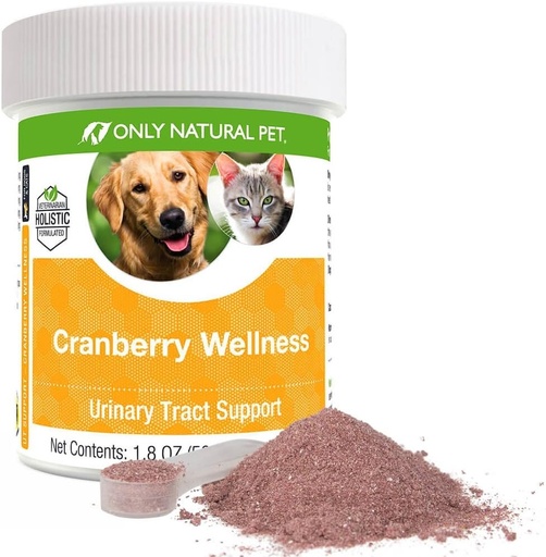 [BRSWIYLZDEMQGDI3] Only Natural Pet Cranberry Wellness Antioxidant Powder for Dogs and Cats - Nutritional Berry Powder Supplement for Urinary Tract Health with Vitamin C - 110 Servings