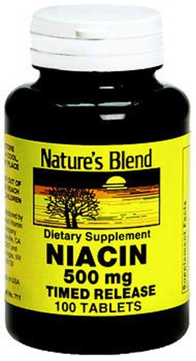 [BRSWIFYMAIBRY2DY] Nature's Blend Niacin 500 mg, 100 Count