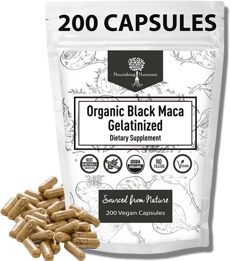 [BRSWGHATOAOWM3QZ] Bio Gelatinized Black Maca – 3X Stronger 200 Kapseln für Männer & Frauen, Natürliche Energie Ergänzung für Fokus, Leistung, Stamina & Endurance, Stimmungsverbesserung und Stabilität, Mental Clarity 1000mg