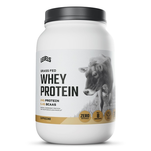 [BRSW2CAYOYFQGEL7] Levels Grass Fed Whey Protein Powder, No Artificials, 24G of Protein, Cappuccino, 2LB