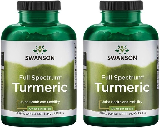 [BRSWGFAHDJ4GYYIY] Swanson Full Spectrum Turmeric (Curcumin) - Joint Health, Digestion, Heart Health & Liver Support Supplement - Curcuma Longa Formula Promoting Memory Support - (240 Capsules) 2 Pack