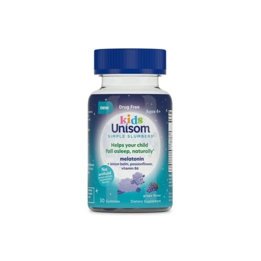 [BRSRMGAFPMCB62AV] Unisom Simple Slumbers Kids Drug-Free Sleep Aid Gummies 30-Count, Melatonin 0.5mg, Grape