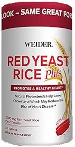 [BRSWGZIOOIDWK2Y2] Weider Red Yeast Rice Plus with Phytosterols 1200 mg per 2 Tablets - 240 Tablets