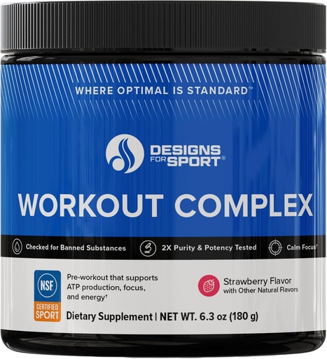 [BRSRMCQLBF7QAFLP] Designs for Sport Workout Complex - NSF Certified for Sport Pre Workout Powder - L-tyrosine, Acetyl L-Carnitine, Creatine & Caffeine to Support Procession Recovery, Energy and Focus (6.3 oz)