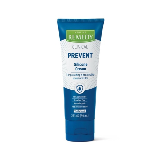 [BRSWGZQ2DEBGOFLO] Medline Remedy Clinical Silicone Cream (2 oz Tube), Vanilla Scent, Breathable Film, Soothing, Moisturizing, Nourishing, Hydrating Skin Care, For Cracked, Chapped, Sensitive Skin