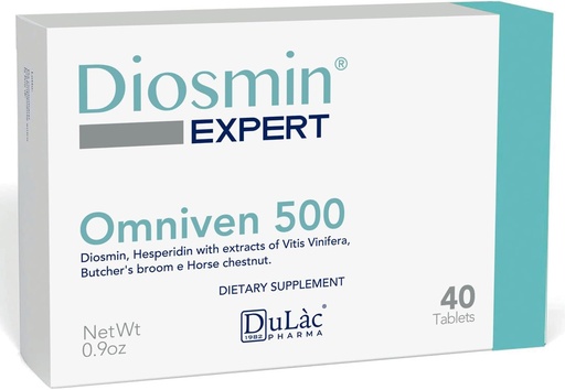 [BRSWKGYPONYW2HA5] Dulàc - Omniven 500-40 Tabletler Diosmin, At Chestnut Extract, Butchers Broom, Hesperidin. Diyet Supplement, İtalya'da Made