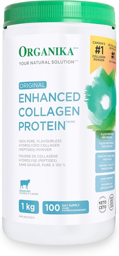 [BRSWGGL7DJ4GEAYZ] Organika Original Enhanced Collagen, 100% Pure, flavourless hydrolyzed Collagen (peptides) Powder, 1kg