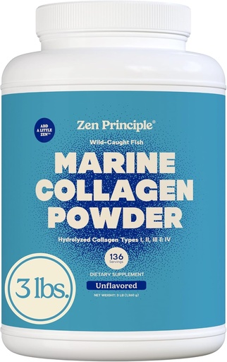 [BRSWGFAHOEHBMHTA] Collage de Marine Zen Paptides Powder 3lb. pescada de peix salvatge, no-GMO. Suport de salut, pel cabell, paresta i Bones. Amino àcids, sense resoldre, fàcil de barrejar.