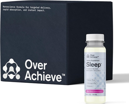 [BRSROADYDEARQHIU] Sleep Drink with Advanced Nanoscience Technology - Contains Melatonin, Ashwagandha and Valerian Root - 12 Pack Liquid Sleeping Aid Help Fall Asleep Faster, Mix Berries 2oz