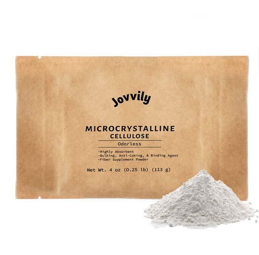 [BRSW2EI6B4FW2FY4] Jovvily Microcrystalline Cellulose Powder - 4 oz - Fiber Supplement - Binding Agent - Highly Absorbent
