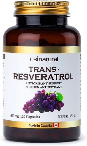 [BRSRAGQPBN7BOAI2] Trans-Resveratrol 600mg, Antioxidante de alta potencia, soporta la salud celular y el envejecimiento saludable, 120 cápsulas veganos, suministro de 4 meses, no GMO, Gluten Free