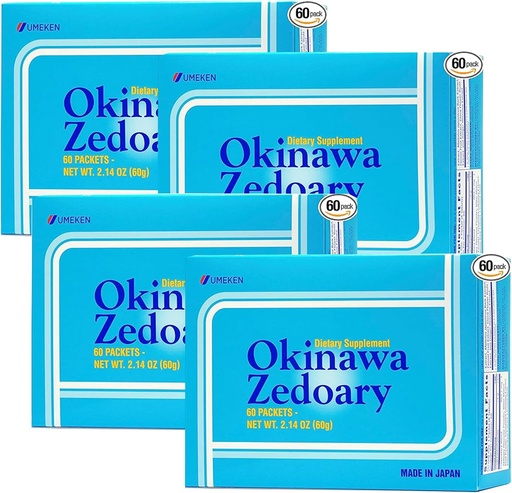 [BRSWGAA2A4IGCYI3] Umeken Okinawa Zedoary Purple and White Turmeric with Fermented Cabbage Extract, Gut Health Supplements for Women and Men, Zedoary Root, Turmeric Supplement, 60 Count, Pack of 4