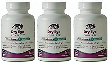 [BRSWGFA2CR7QY3DK] Dry Eye Complete, Formulated for Dry Eyes. Ultimate Vision Health Ingredients: Omega-3, Omega-7, Lutein, Vitamin D3 (3 Month Supply)