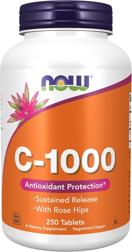 [BRSWIGT5AQBRWCDI] Now Foods, C-1000 ,Now Foods Vitamin C-1000 Sustained Release with Rose Hips, 250 Tablets