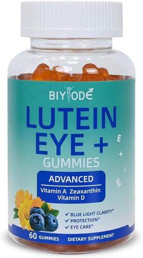 [BRSRAEIHB55BA2Q2] Lutein Gummies: Support Eye Health Lutein Vitamins Zeaxanthin Supplements for Adult Vision Care and Macular Support 60 Gummies 30 Day Supply
