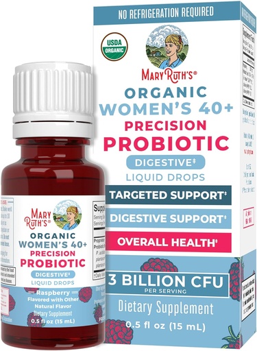 [BRSROBILAAGQIA3X] MaryRuth Organics USDA Organic 40 Womens Probiotic Liquid Drops | Probiotics for Digestive Health | Stress-Related GI Issues | Occasional Gas Relief for Adults | Vegan | Dairy Free | 30 Servings