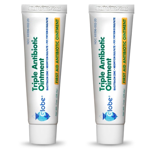 [BRSWKYIZDIBAEFLM] Globe Triple Antibiotic First Aid Ointment, 1 oz (2-Pack) First Aid Antibiotic Ointment, 24-Hour Infection Protection, Wound Care Treatment for Minor Scrapes, Burns and Cuts | Antibiotic Ointment, 24-Hour Infection Protection, Wound Care Treatment for Minor Scrapes, Burns and Cuts