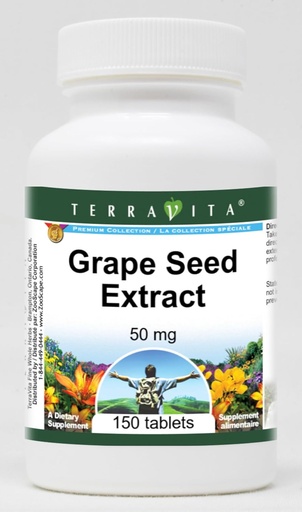 [BRSWGZACOQNWYCLG] Grape Seed Extract - 50 mg (150 Tablets, ZIN: 406583) - 2 Pack