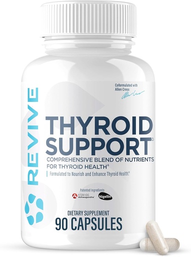 [BRSROGQPCR6AMCTL] Revive MD Thyroid Support Supplement for Men & Women - Comprehensive Blend of Nutritents Supports Healthy Thyroid Function with Essential Vitamin, Minerals & Herbs (90 Capsules, 30 Servings)