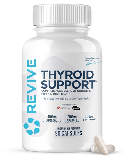 [BRSROGQPCR6AMCTL] Revive MD Thyroid Support Supplement for Men & Women - Comprehensive Blend of Nutritents Supports Healthy Thyroid Function with Essential Vitamin, Minerals & Herbs (90 Capsules, 30 Servings)