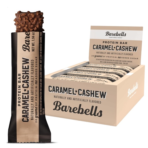 [BRSWYHA6AQCR6CQV] Barebells Protein Bars Caramel Cashew - 12 Count, 20g High Protein Treats - Chocolate Nutrition Bar with 1g Total Sugars - On-The-Go Breakfast or Post-Workout Snack