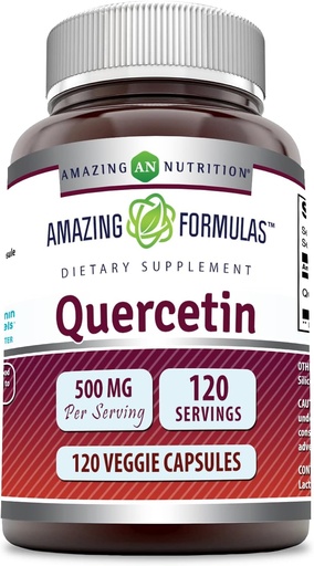 [BRSWIAL4PIDQ2DI7] Fórmulas increïbles Quercetin 500mg 120 Capules Veggie suplementaris - No-GMO - Guten Free - Suport global de salut i benestar