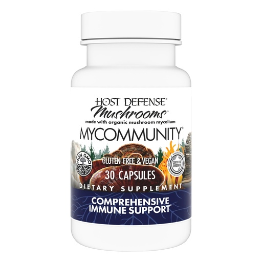 [BRSWIGT5BJ6ACGY5] Host Defense MyCommunity Capsules - 17 Species Blend Mushroom Supplement for Immune Support - Herbal Aid with Lion's Mane, Reishi, Chaga, Cordyceps, Turkey Tail & More - 30 Capsules (15 Servings)*