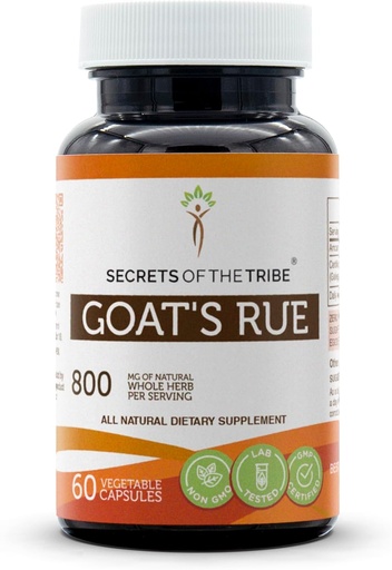 [BRSWGBAECMCAGELX] Secrets of the Tribe Goat's Rue 60 Capsules, 800 mg, Goat's Rue (Galega officinalis) Dried Herb (60 Capsules)