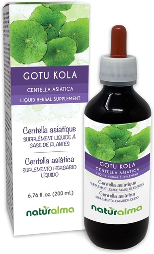[BRSROBIZBAFBOCI2] Naturalma Gotu kola (Centella asiatica) herb Alcohol-Free Tincture - 6.76 fl oz Liquid Extract in Drops - Herbal Supplement - Vegan